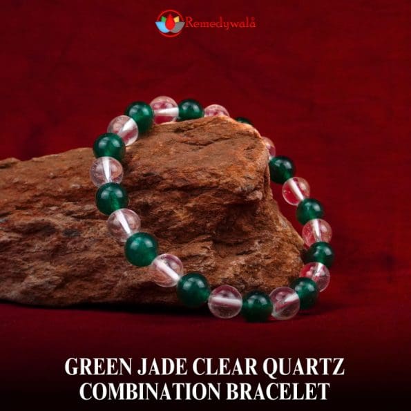 Green Jade Clear Quartz Combination Bracelet 8mm