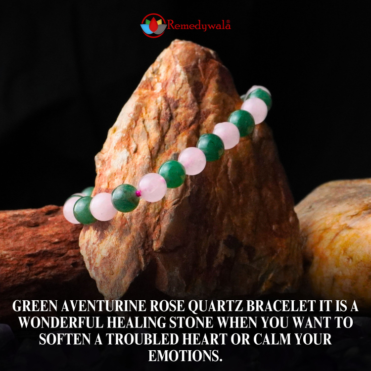 Green Aventurine and Rose Quartz Bracelet