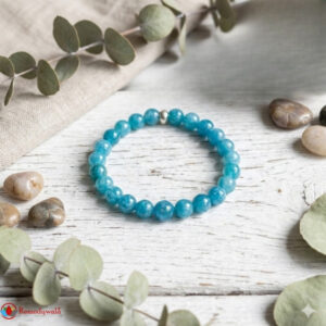 Celestite Bracelet 8mm With Ring Charm