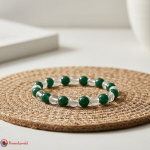 Green Jade Clear Quartz Combination Bracelet 8mm
