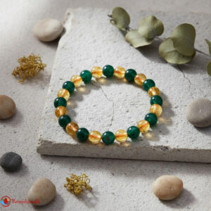 Green Jade and Citrine Bracelet