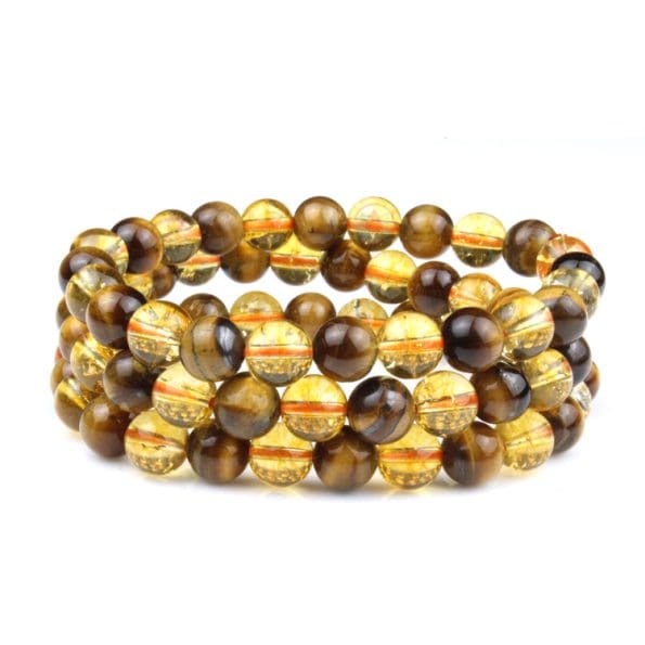Citrine Tiger Eye Combination Bracelet