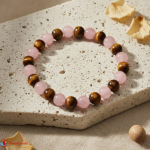 Rose Quartz Tiger Eye Combination Bracelet 8mm