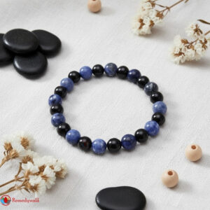 Sodalite Black Obsidian Combination Bracelet 8mm