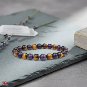Tiger Eye Amethyst Combination Bracelet 8mm