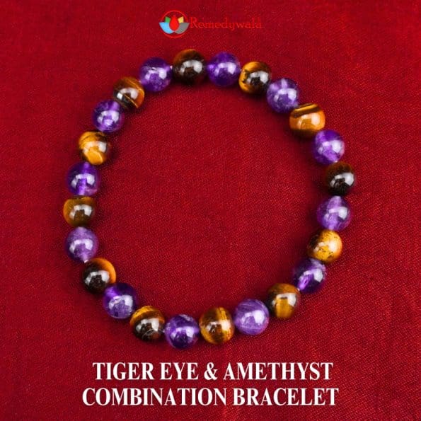 Tiger Eye Amethyst Combination Bracelet 8mm