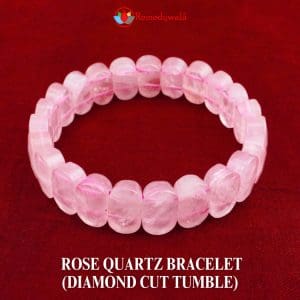 Rose Quartz Diamond Cut Bracelet