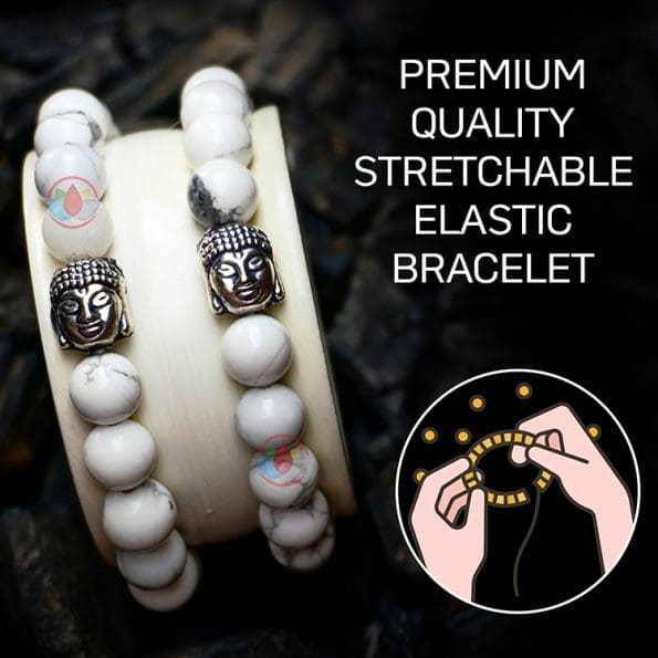 White Howlite Bracelet With Buddha Charm