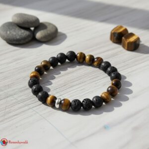 Lava Tiger Eye Combination 8mm Bracelet