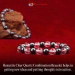 Hematite Clear Quartz Combination Bracelet 8mm