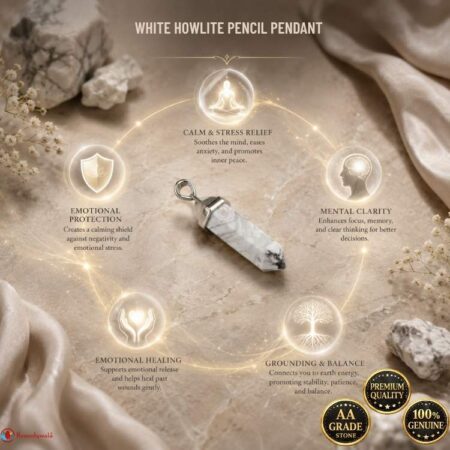 White Howlite Pencil Pendant – Remedywala