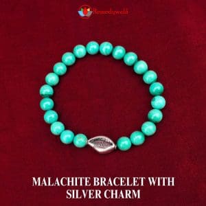 Malachite Silver Beads Bracelet