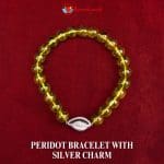 Peridot Bracelet with Silver Charm Peridot Bracelet with Silver Charm for Happiness & Successfor Happiness & Success