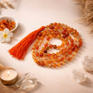 Carnelian Japa Mala With Certificate 6mm Beads Mala