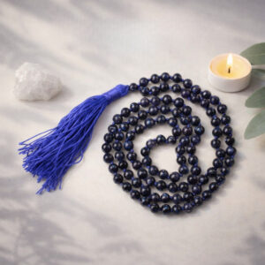 Blue Goldstone Mala With Certificate 6mm Beads Japa Mala