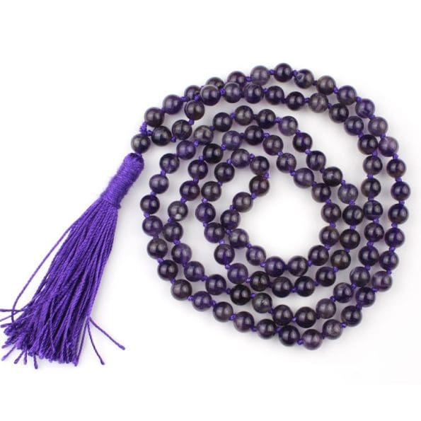 Amethyst Japa Mala With Certificate 6mm Beads Mala