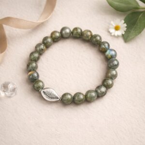 Labradorite Bracelet With Silver Charm - Remedywala