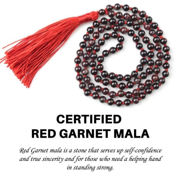 Garnet Japa Mala With Certificate 6mm Beads Mala