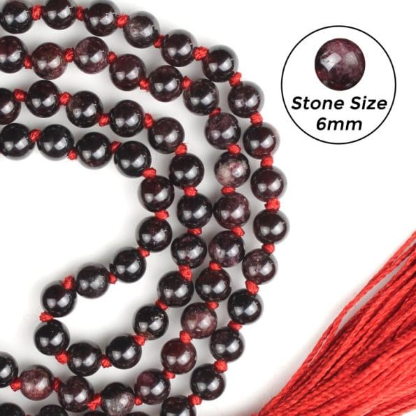 Garnet Japa Mala With Certificate 6mm Beads Mala