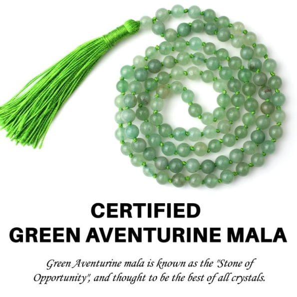 Green Aventurine Mala With Certificate 6mm Beads Jap Mala