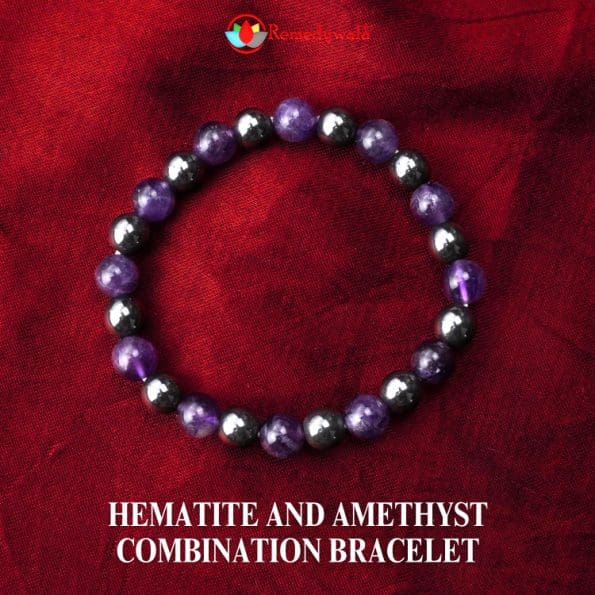 Hematite and Amethyst Combination Bracelet