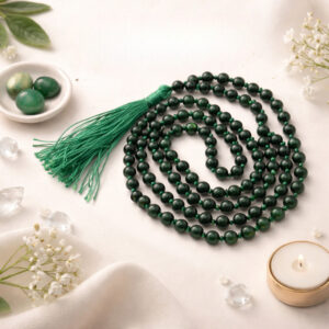 Green Jade Mala With Certificate 6mm Beads Japa Mala