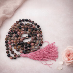 Rhodonite Mala With Certificate 6mm Beads Japa Mala