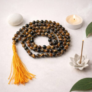 Tiger Eye Mala With Certificate 6mm Beads Japa Mala - Remedywala