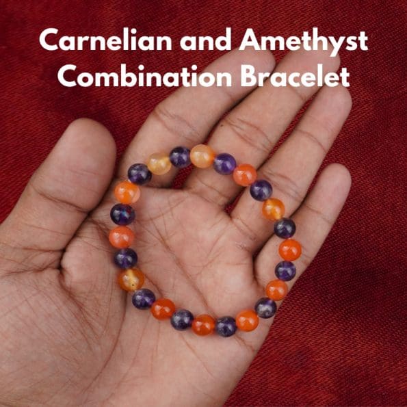 Carnelian and Amethyst Combination Bracelet