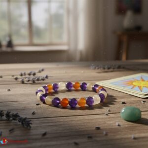 Carnelian and Amethyst Combination Bracelet
