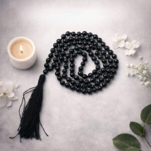 Black Agate Mala With Certificate 6mm Beads Japa Mala