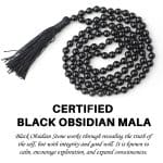 Black Obsidian Crystal Mala With Certificate – Remedywala