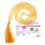 Yellow Calcite Crystal Mala With Certificate - Remedywala