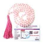 Rose Quartz Crystal Mala With Certificate – Remedywala