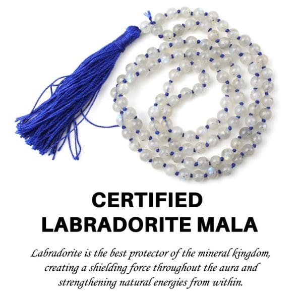 Labradorite Mala With Certificate 6mm Beads Japa Mala