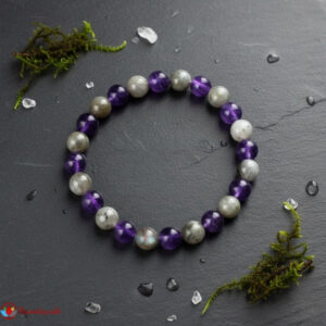 Labradorite and Amethyst Combination Bracelet