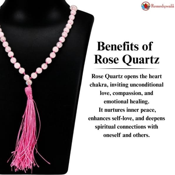 Rose Quartz Mala With Certificate 6mm Beads Japa Mala