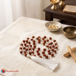 Rudraksha Crystal Mala With Certificate 6mm Beads