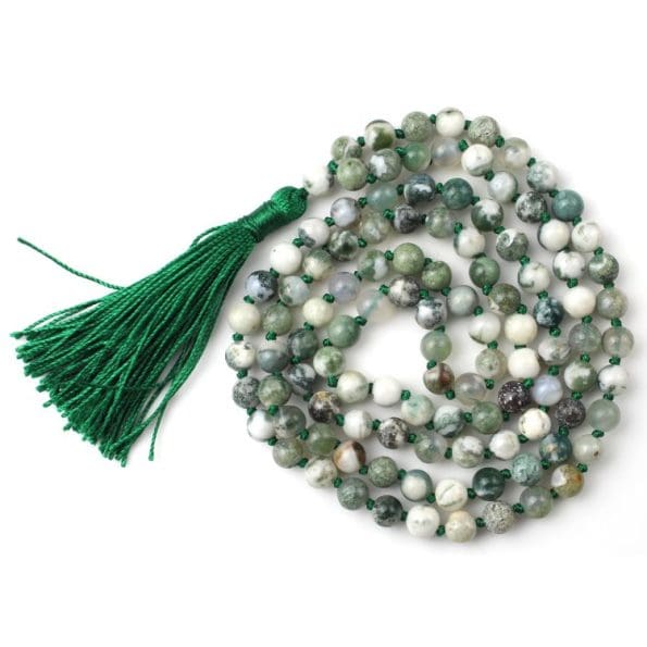 Tree Agate Mala With Certificate 6mm Beads Japa Mala