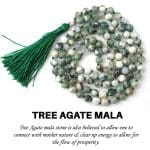 Tree Agate Crystal Mala With Certificate – Remedywala