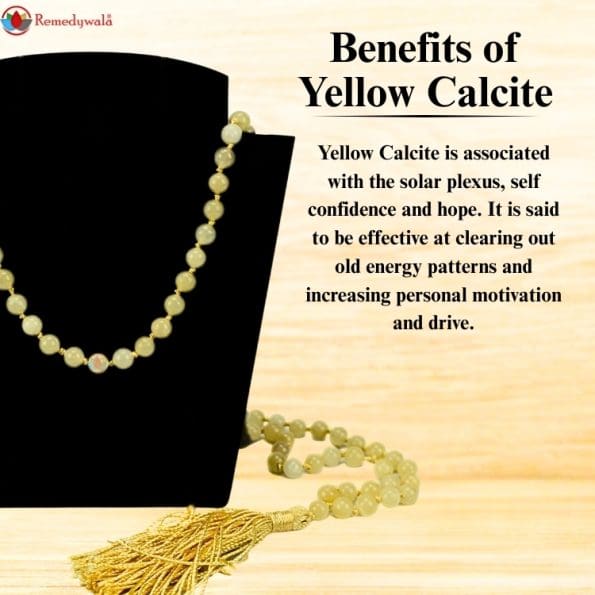 Yellow Calcite Mala With Certificate 6mm Beads Japa Mala