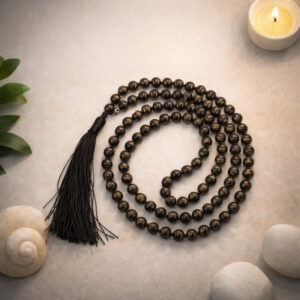 Black Obsidian Transparent 8mm Mala - Remedywala