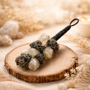 Selenite And Tourmaline Combination Stone Grapes