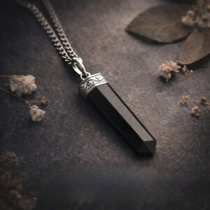 Black Tourmaline Triangle Pencil Pendant