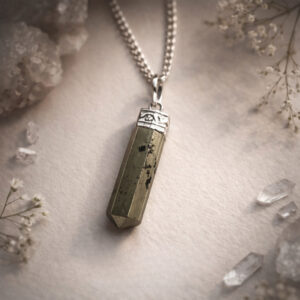 Golden Pyrite Pencil Pendant