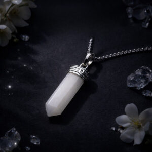 White Agate Pencil Pendant