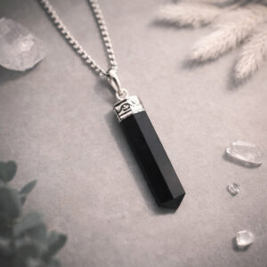 Black Tourmaline Pencil Pendant