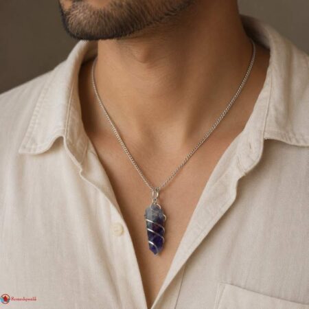 Amethyst Flat Stone Wire Wrapped Pendant