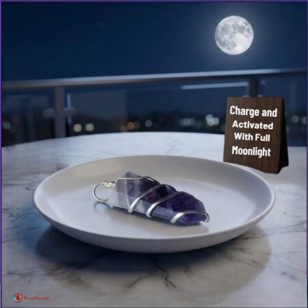 Amethyst Flat Stone Wire Wrapped Pendant