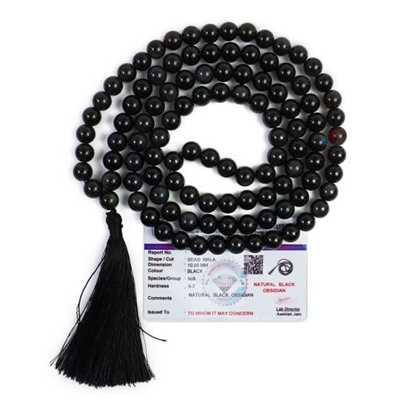 Black Obsidian 10mm Mala